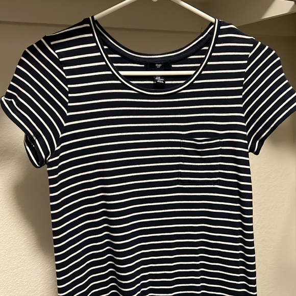 Gap Navy and White striped pocket tshirt dress XS - Picture 2 of 5
